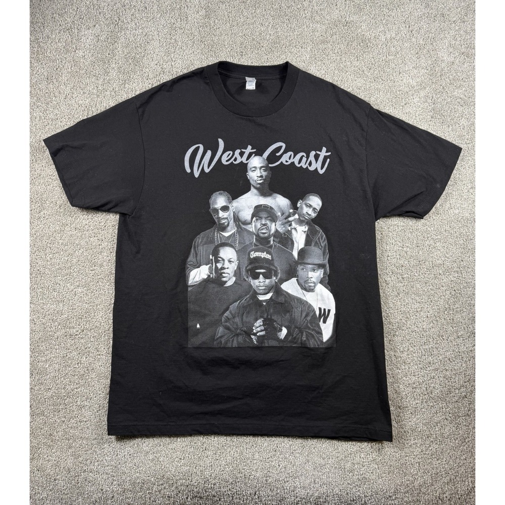 West Coast Rap Hip Hop Graphic Tee Shirt Suna Platinum Men's XL Black 2Pac Snoop - Picture 1 of 7
